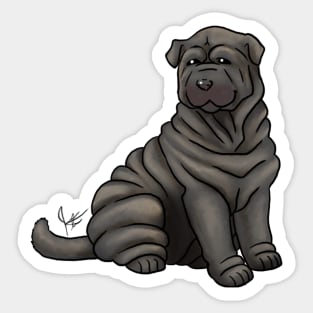 Dog - Chinese Shar-Pei - Black Sticker